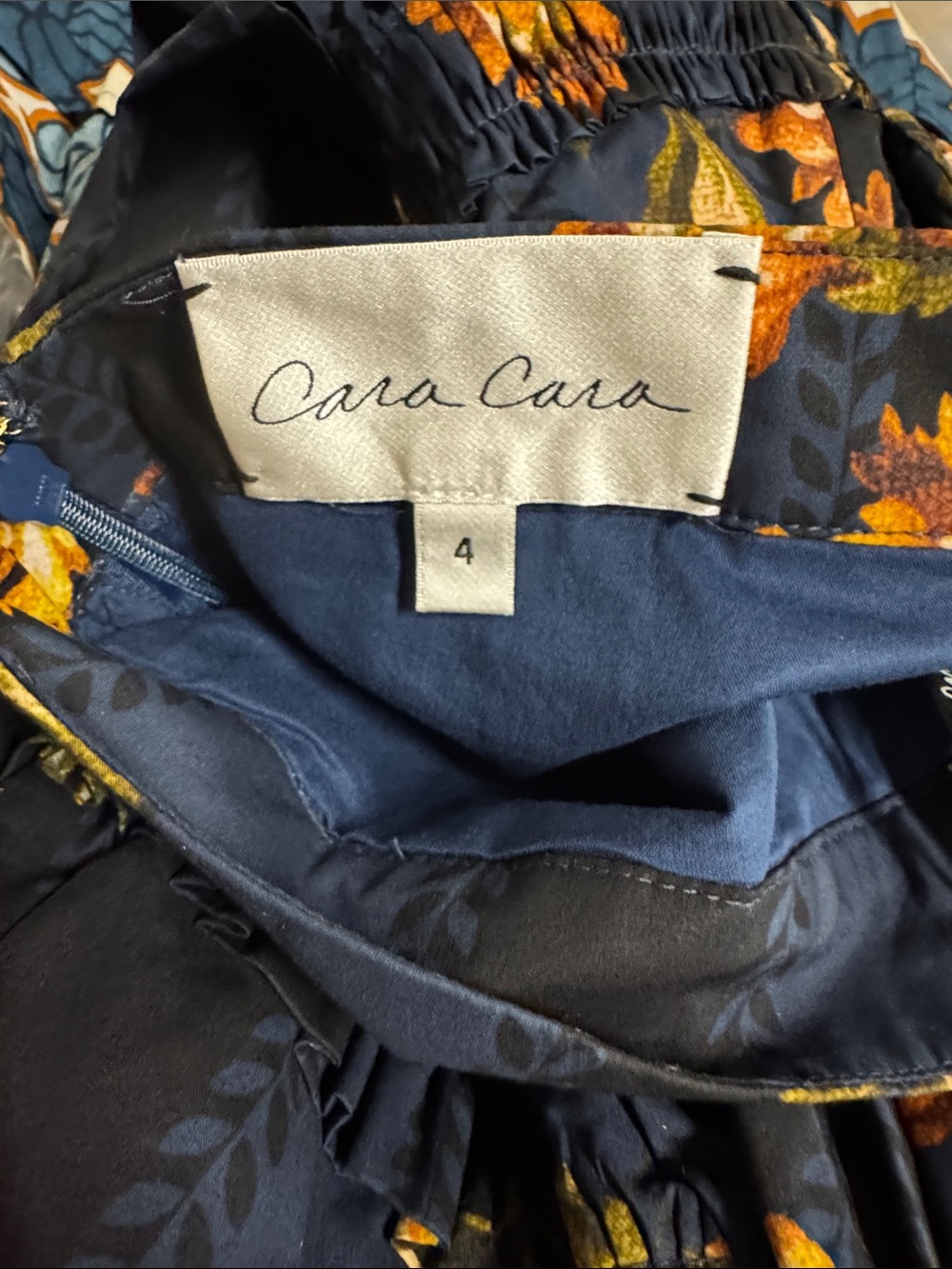 NWOT Cara Cara Tisbury Skirt Amour Flora Navy USSize4 - Picture 3 of 3